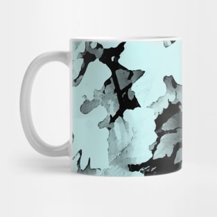 Fallen leaves, light blue pale-blue, grey, fall, autumn, leaves, pattern, leaf, botanical, xmas, christmas, spring, holidays, summer, Mug